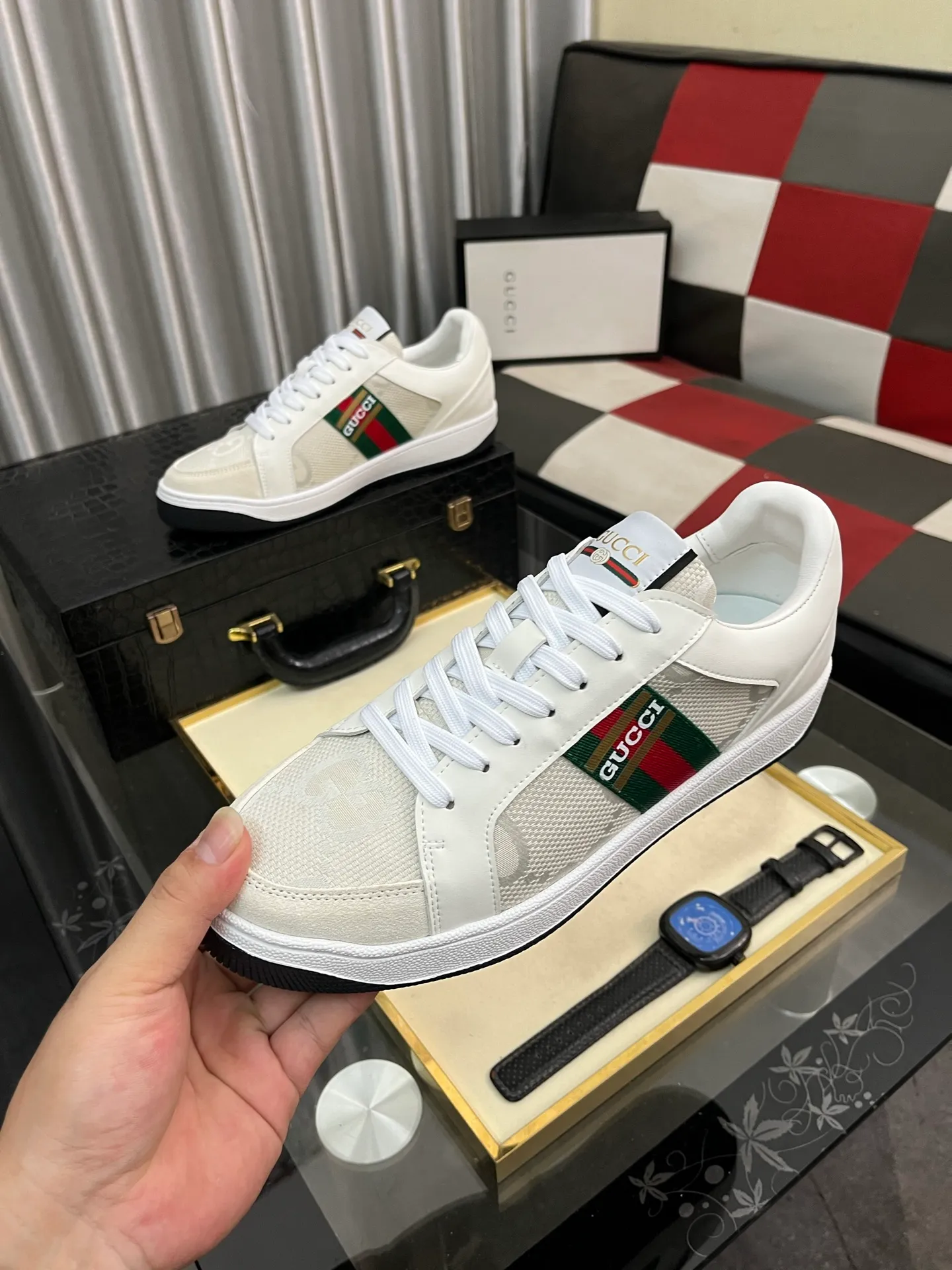 Men's Men's Shoes 💰400⌚️⌚️【GUCCI】Gucci men's latest white shoe series casual shoes! The official website is built 1:1. Upper: Made of imported cowhide, with electric embroidery ➕Inner lining: Made of high-quality first-layer pigskin, soft and comfortable. Picky material selection and exquisite workmanship give you the best enjoyment. Size: 38-444️⃣Colors available